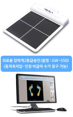 발바닥의 압력 분포를 기록하는 족저압 측정기